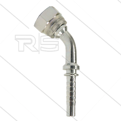 Persnippel - staal - 3/8" - 3/8" wartel - 45° gebogen - SW22