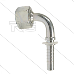 Persnippel - staal - 5/16" - M18x1,5 (12L) DKOL - met O-ring - 90° gebogen - SW22