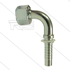Persnippel - staal - 3/8" - M18x1,5 (12L) DKOL - met O-ring - 90° gebogen - SW22