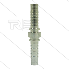 Persnippel slangverbinder - staal - 2x 1/2" pilaar