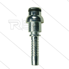 Persnippel - staal - 5/16" - met korte bolle kop en O-ring t.b.v. M22x1,5 wartel