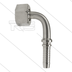 Persnippel - RVS - 3/8" - 3/8" wartel - 90° gebogen - SW22