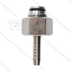 Persnippel - RVS - 5/16" - M22x1,5 (15L) DKOL - met O-ring - SW27