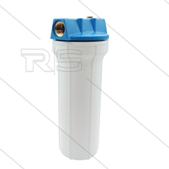 Patroonfilter 9" - 2x 3/4" bi - wit glas - H=306mm - max 8,6 Bar - max 40°C