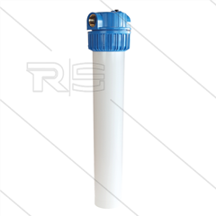 Patroonfilter 20" - 2x 1" bi - wit glas - H=594mm - max 8,6 Bar - max 40°C
