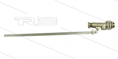 Vlotterafsluiter - messing - excl. drijver - L=700mm - 12 Bar - max 60°C - 1 1/2" bu