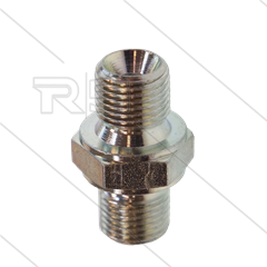 Dubbele nippel - staal - max 350 Bar - 2 x 1/8" bu - BSP