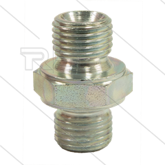Dubbele nippel - staal - max 350 Bar - 2 x 1/4" bu - BSP