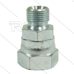 Verloopnippel - staal - max 350 Bar - 1/4" bu x 3/8" wartel - BSP
