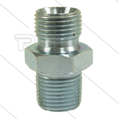Dubbele nippel - staal - max 315 Bar - 1/2" bu BSP x 1/2" bu NPT