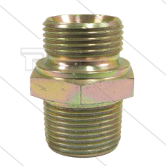 Dubbele nippel - staal - max 200 Bar - 1" bu BSP x 1" bu NPT