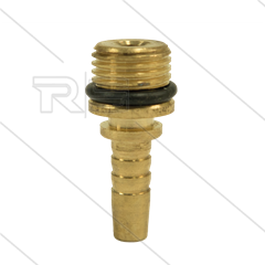 Persnippel - messing - DN05 - 1/8" bu - korte uitvoering - met O-ring - t.b.v. rioolnozzle