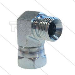 Knie - staal - max 350 Bar - 1/4" Wartel x 1/4" bu - BSP