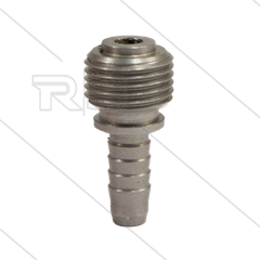 Persnippel - RVS - NW5 (3/16") - 1/8" bu - t.b.v. bronze rioolslang - alleen in combinatie met