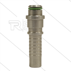 Persnippel - RVS - 1/2" - vlak - met O-ring - t.b.v. M22x1,5 wartel