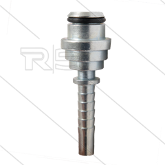 Persnippel - staal - 1/4" - vlak - met O-ring - t.b.v. M22x1,5 wartel