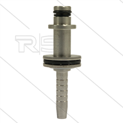 Persnippel - RVS - 1/4" - DN06 - Ø11mm pistoolaansluiting met lager en Ø22mm sluitplaat