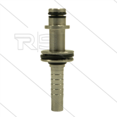 Persnippel - RVS - 5/16" - DN08 - Ø11mm pistoolaansluiting met lager en Ø22mm sluitplaat