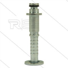 Persnippel - staal - 5/16" - DN08 - Ø10mm pistoolaansluiting met Ø21mm sluitplaat