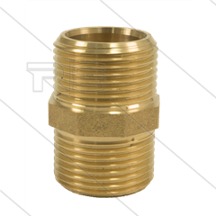 Dubbele nippel - messing - 2 x 1/4" bu