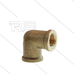 Knie - messing (LD) - 2 x 1/4" bi