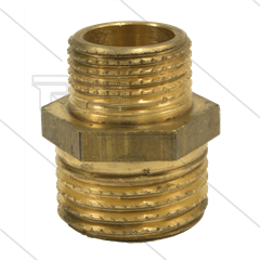 Verloopnippel - messing - 1/4" bu x 3/8" bu