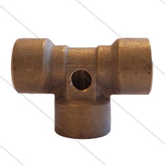 T-stuk - messing - 300 Bar - 3 x 3/8" bi + 1 x 1/8" bi