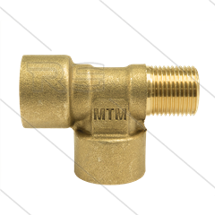 T-stuk - messing - 300 Bar - 2 x 3/8" bi + 1 x 3/8" bu