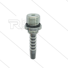 Persnippel - staal - DN06 - 1/4" bu - met O-ring - t.b.v. rioolslang - zonder zeskant