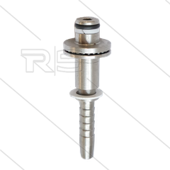 Persnippel - RVS - 1/4" - DN06 - Ø10mm pistoolaansluiting met lager en Ø20mm sluitplaat