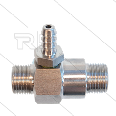 Chemicaliën injector - RVS - Ø2.1mm (120) - 350 Bar - 30 l/min - max 90°C - 2 x 3/8" bu