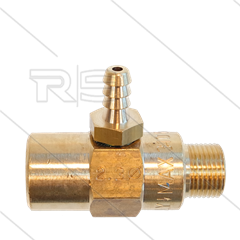 Chemicaliën injector - messing - Ø2.3mm (150) - 280 Bar - 30 l/min - max 90°C - 3/8" bi x 3/8" bu