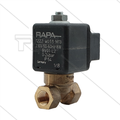 Brandermagneetventiel - Rapa - BV01L2 - M13 - 2 x 1/8" bi - 230V - 8W - 0 t/m 24 Bar