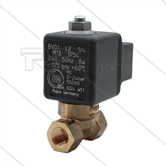 Brandermagneetventiel - Rapa - BV01L2 - M13 - 2 x 1/4" bi  - 24V AC - 8W - 0 t/m 24 Bar