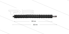Iso77 lans - L=322mm - recht - RVS - isolatie L=300mm - 400 Bar - max 80°C - 2 x 1/4" bu
