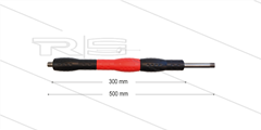 Iso88 lans - L=500mm - recht - RVS - draaibare isolatie L=300mm - zwart/rood/zwart - max 80°C