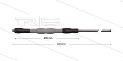 Iso88 lans - L=700mm - recht - RVS - draaibare isolatie L=400mm - zwart/grijs/zwart - max 80°C