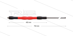 Iso88 lans - L=700mm - recht - RVS - draaibare isolatie L=400mm - zwart/rood/zwart - max 80°C