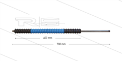 Iso77 lans - L=700mm - recht - RVS - draaibare isolatie L=400mm - zwart/blauw/zwart - max 80°C