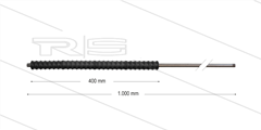 Iso77 lans - L=1000mm - recht - RVS - isolatie L=400mm - 400 Bar - max 80°C - 2 x 1/4" bu
