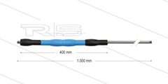 Iso88 lans - L=1000mm - recht - RVS - draaibare isolatie L=400mm - zwart/blauw/zwart - max 80°C