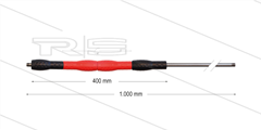 Iso88 lans - L=1000mm - recht - RVS - draaibare isolatie L=400mm - zwart/rood/zwart - max 80°C