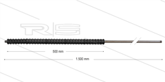 Iso77 lans - L=1500mm - recht - RVS - isolatie L=500mm - 400 Bar - max 80°C - 2 x 1/4" bu