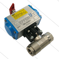 Pneumatische kogelkraan 3/8" met dubbelwerkende actuator - 210 Bar - 2 x 3/8" bi