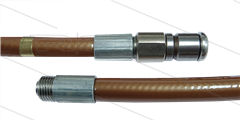 NW5 rioolslang - brons - 25m - 250 Bar - met roterende nozzle - 1x 1/8" bu - max 90°C
