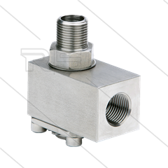 Swivel - haaks - TEHA - RVS304 - 1/2" bi x 3/8" bu - 400 Bar - NW10 - max. 100°C - PTFE/EPDM - NIET MEER LEVERBAAR