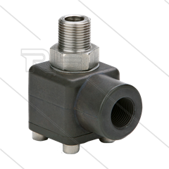 Swivel - haaks - TEHA - Alu/RVS - 3/8" bi x 3/8" bu - 300 Bar - NW10 - max 100°C - PTFE/EPDM - UITLOOPMODEL