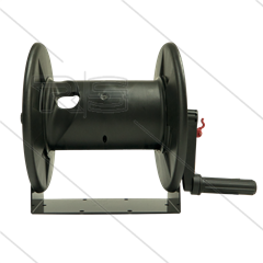 T27 - Haspel - kunststof - 20m - 250 Bar - slang: 3/8"  - 3/8" bu - RVS swivel en steun