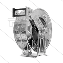 Haspelautomaat - verstelbaar venster - RVS - 35m - max 250 Bar - slang: 3/8" - 1/2"