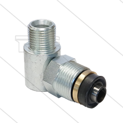 Swivel - haaks - Ramex - Staal verzinkt - 3/4" bu x 1/2" bu - 200 Bar - NW10 - 90°C - EPDM